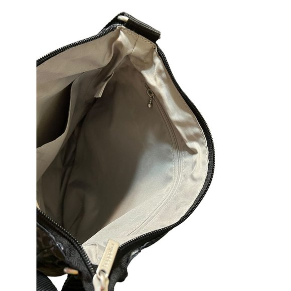 Baggallini Charcoal Cheetah Print Crossbody Bag Adj Strap Front Flap NWOT - Picture 5 of 5